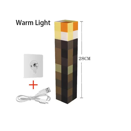 11.5 Inch Brownstone Torch Led Night Lights USB Rechargeable Table Light Game Room Decoration Lamp Kids Birthday Gifts Toy Lamps